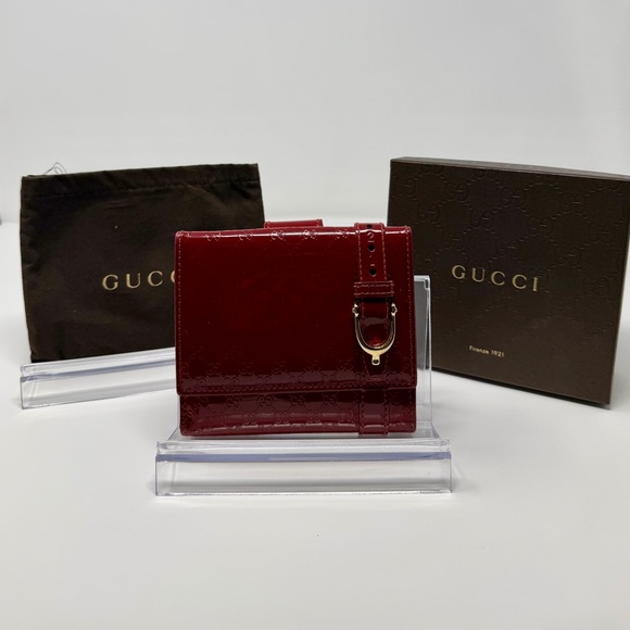 Gucci Red Guccisima Patent Leather Wallet FULL INCLUSION - Picture 3 of 11